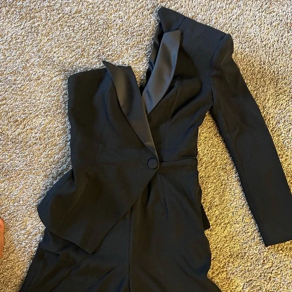 HOUSE OF CB Black Blazer Jumpsuit